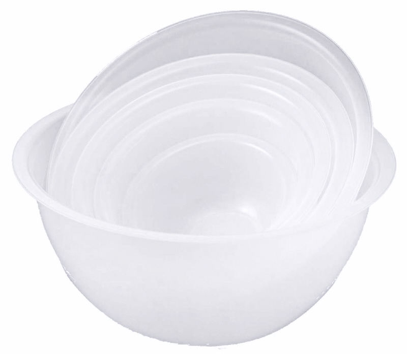Rührschüssel weiss, transparent, I: 1 ltr., D: 16 cm, H: 8 cm, PP