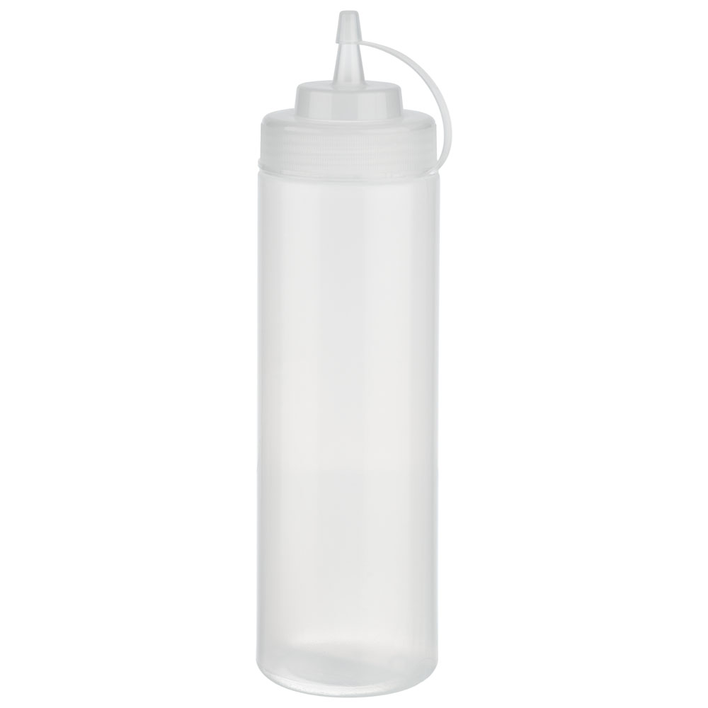 Quetschflasche, 6er Set, mit Schraubdeckel, D: 7 cm, H: 26,5 cm, 760 ml, Polyethylen, Fb. transparent