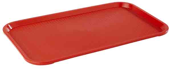 GN 1/1 Fast Food-Tablett 53 x 32,5 cm, H: 2 cm, Polypropylen, rot