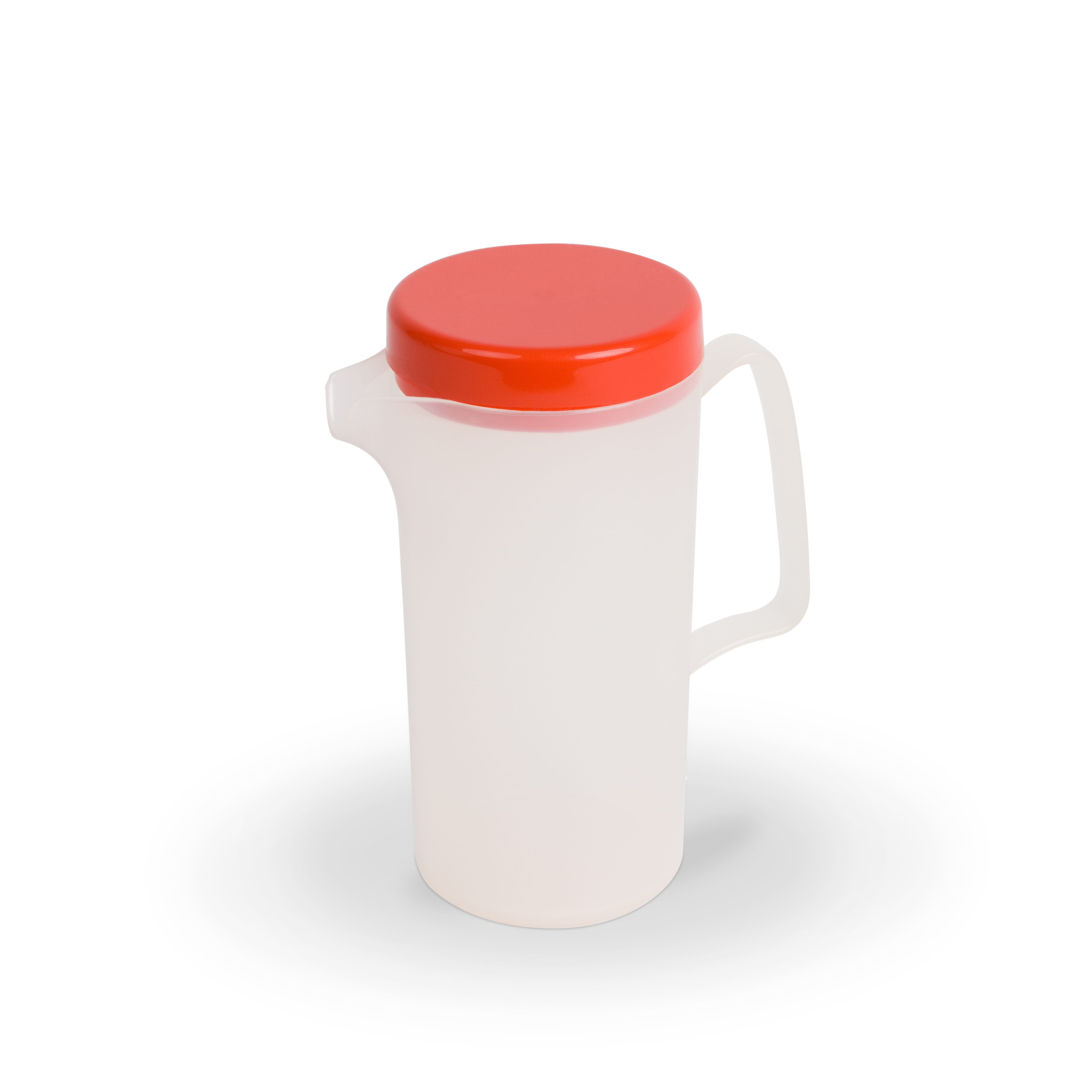 Kanne PP transluzent m. rotem Deckel, D x H: 8 x 18 cm/ 0,6 ltr.