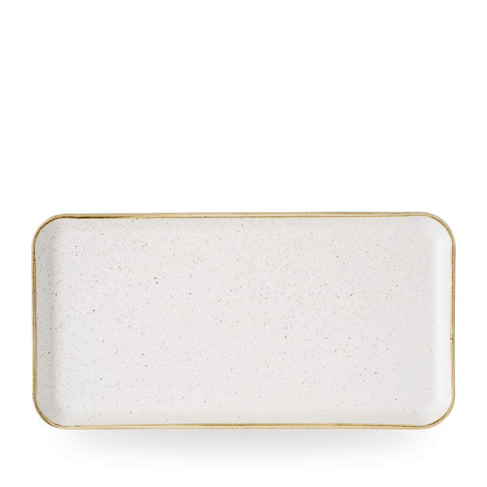 Churchill, Stonecast : Barley White - Flared Platte rechteckig 35 x 18 cm