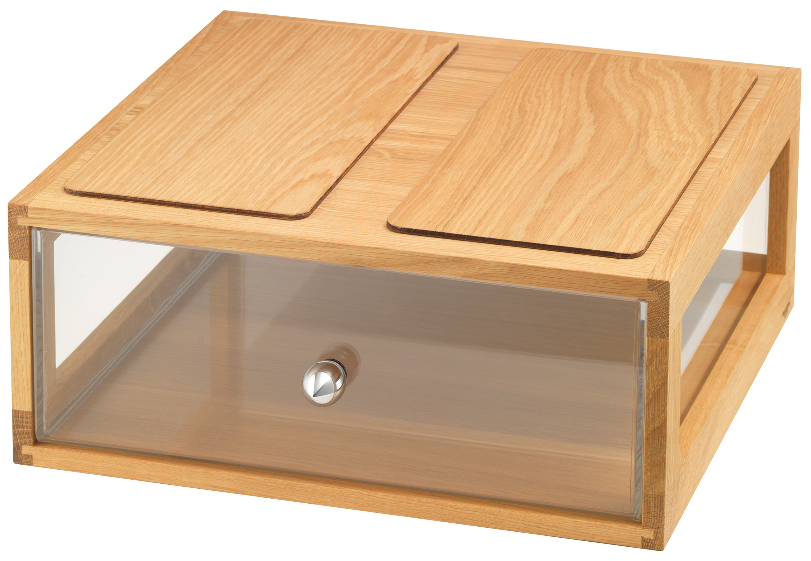 BOX Brotbox Largo, Farbe: Eiche natur, T: 377 mm, B: 360 mm, H: 150 mm