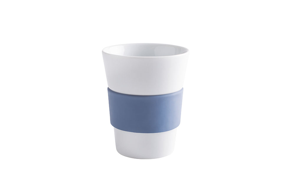 Kahla, Cupit - Becher mit Trinkdeckel 0,35 ltr., Banderole glatt: stormy blue