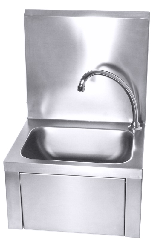 Handwaschbecken, mit Ablaufsieb, kniebetrieben, Edelstahl, 40 x 33 x 23 cm