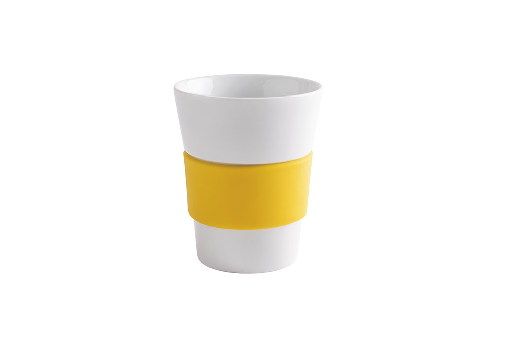 Kahla, Cupit - Becher mit Trinkdeckel 0,35 ltr., Banderole glatt: sunny yellow