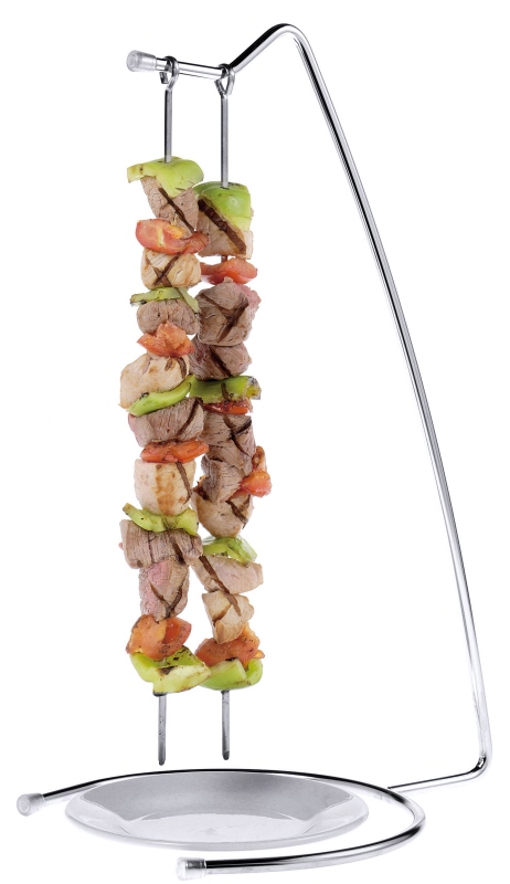 Fleischspieß-Aufhänger, Drahtgestell aus Edelstahl, D: 22 cm, H: 46 cm