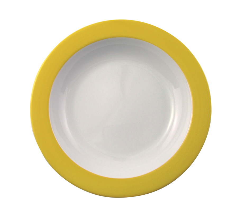 Eschenbach, Color - Suppen-, Pasta-, Salat-Teller, tief Fahne, weiss/ gelb, 21,5 cm