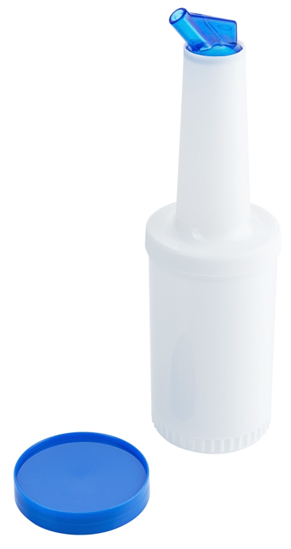 Dosier-/ Vorratsflasche, mit Deckel blau, I: 1 ltr., D: 9 cm, H: 33,5 cm, SAN