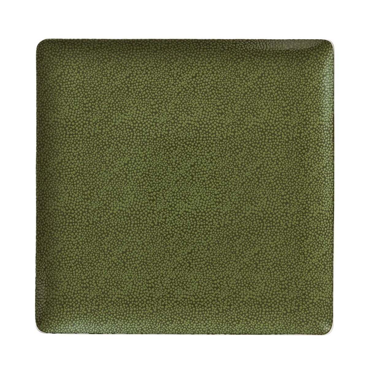 Bauscher, Purity : 425914 Pearls Greens - Teller flach quadratisch Coup, bonewhite, 27 x 27 cm