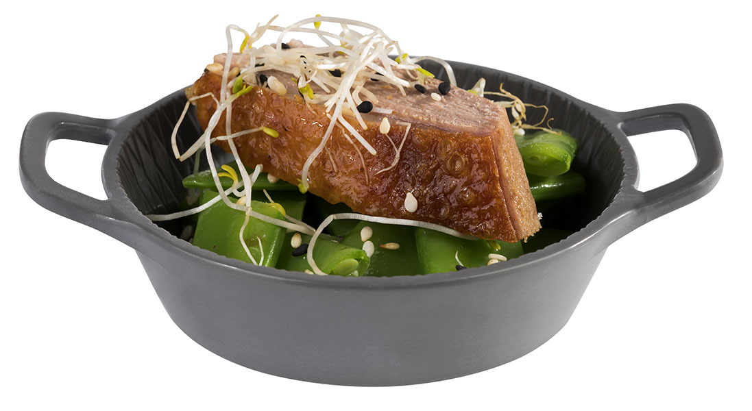 Schale MINI D: 8,5 cm, H: 2,5 cm, Melamin, mit 2 Henkeln, anthrazit, 0,07 ltr.