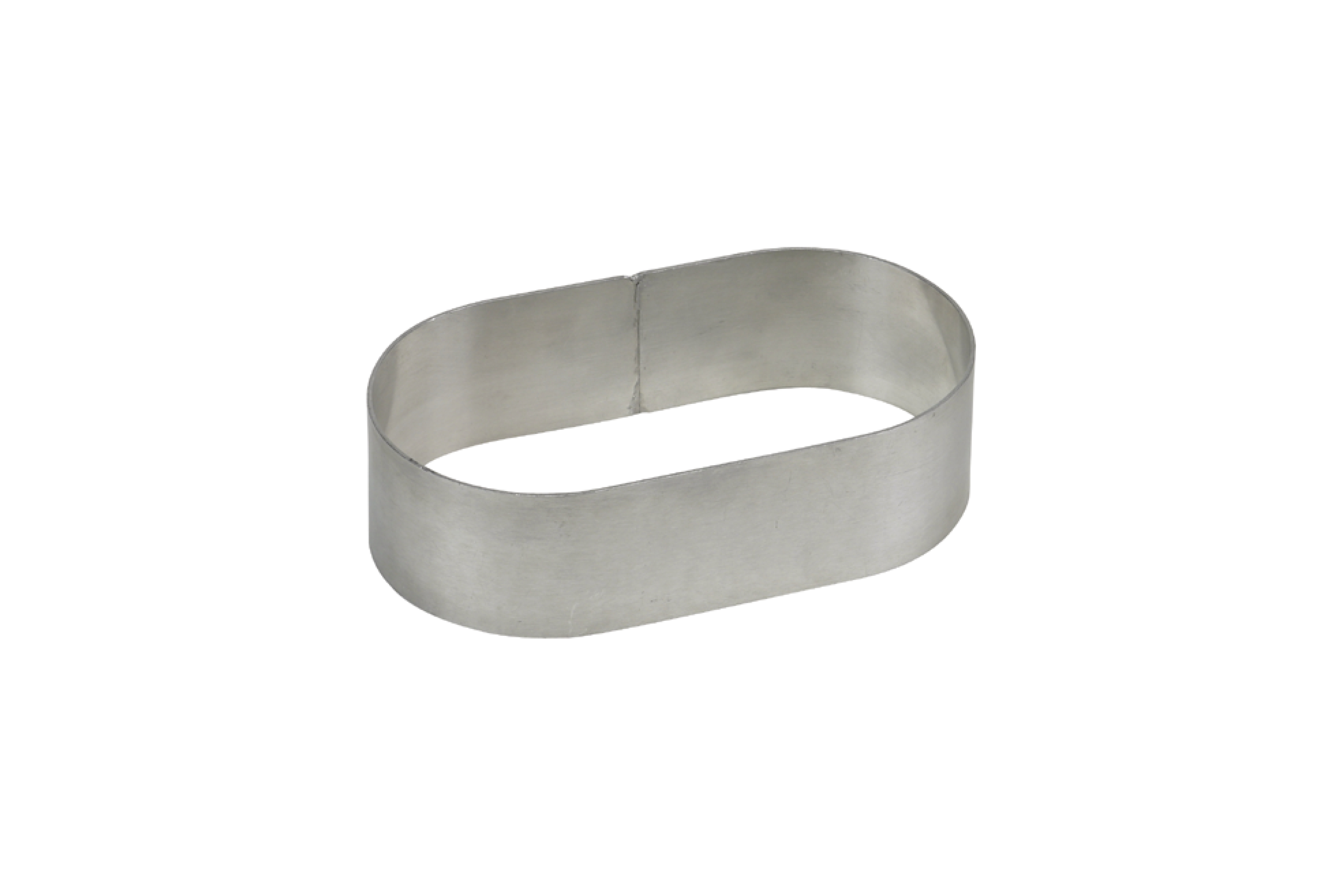 Tortenringe oval, Aluminium, Länge: 180 mm, Breite: 105 mm, Höhe: 50 mm