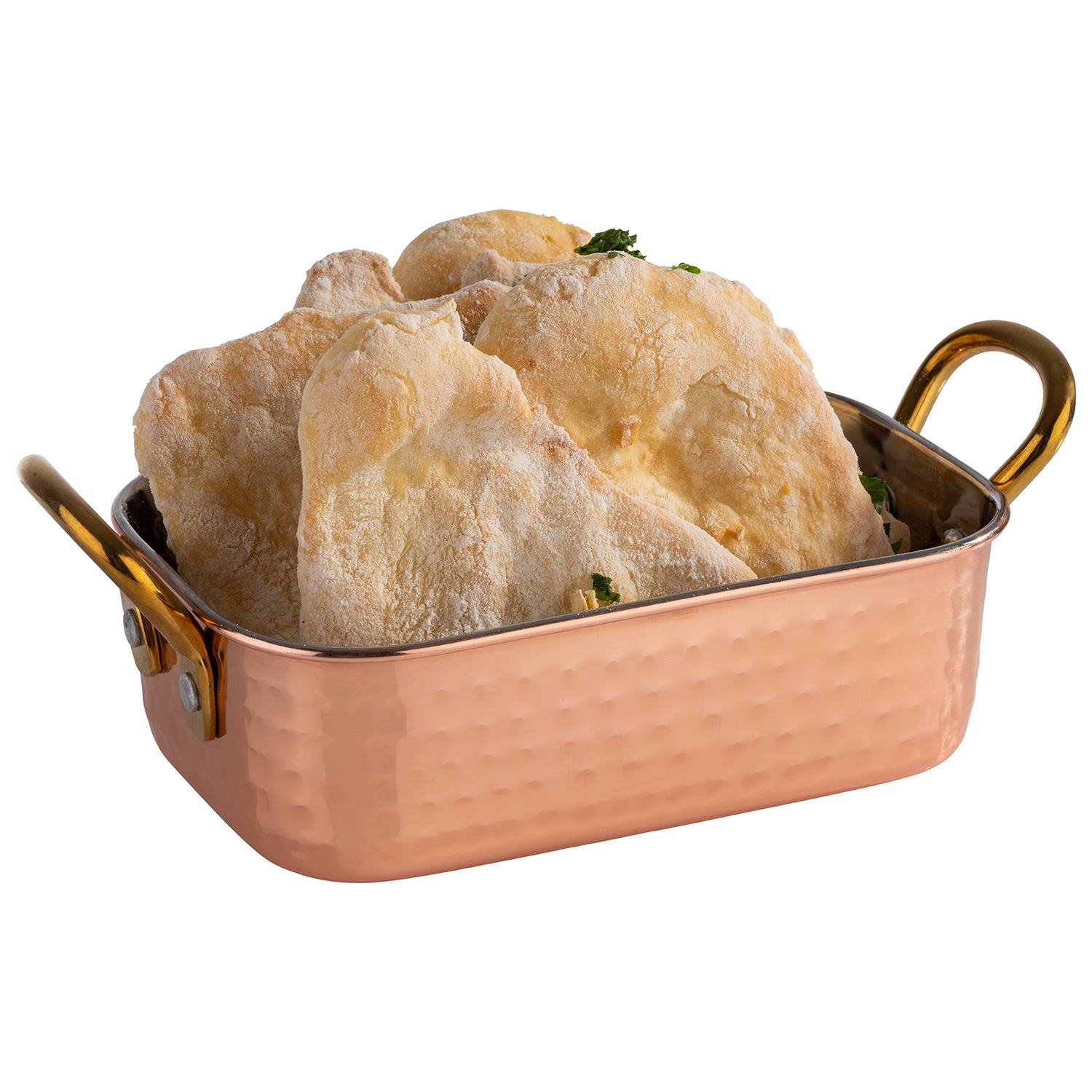 Mini-Servierpfanne MUMBAI, Edelstahl, 14,5 x 9,5 x 4,5 cm, Fb. außen Kupfer-Look