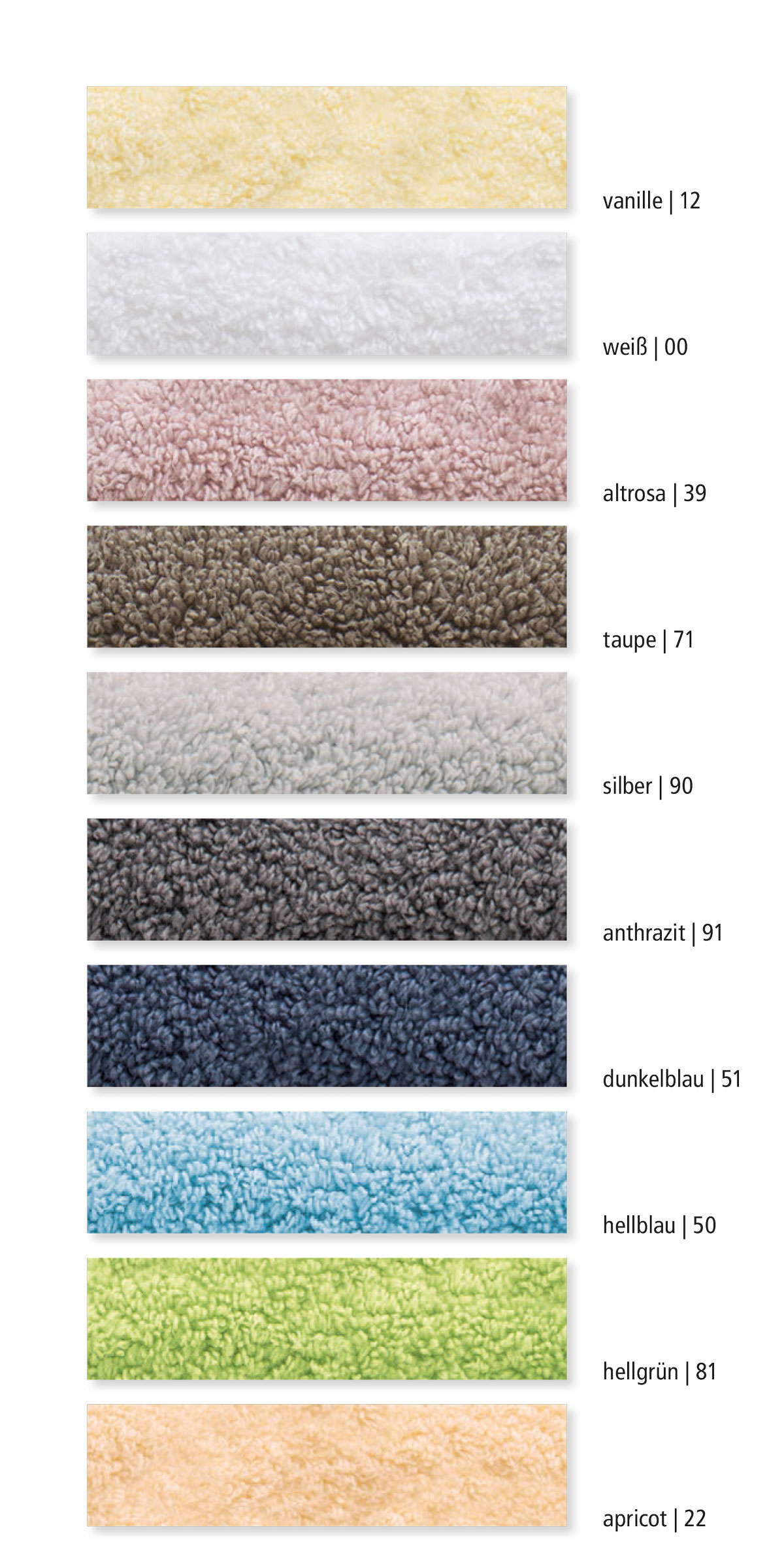 Monaco - Badvorleger Zero Twist Uni- Walkfrottier 800 bzw. 1100 g/ m²