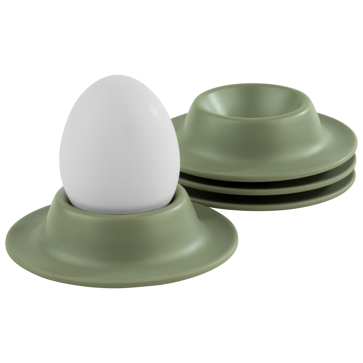 Eierbecher EGGY, 4er-Set, Melamin, D: 8,5 cm, H: 2 cm, Fb. gruen matt