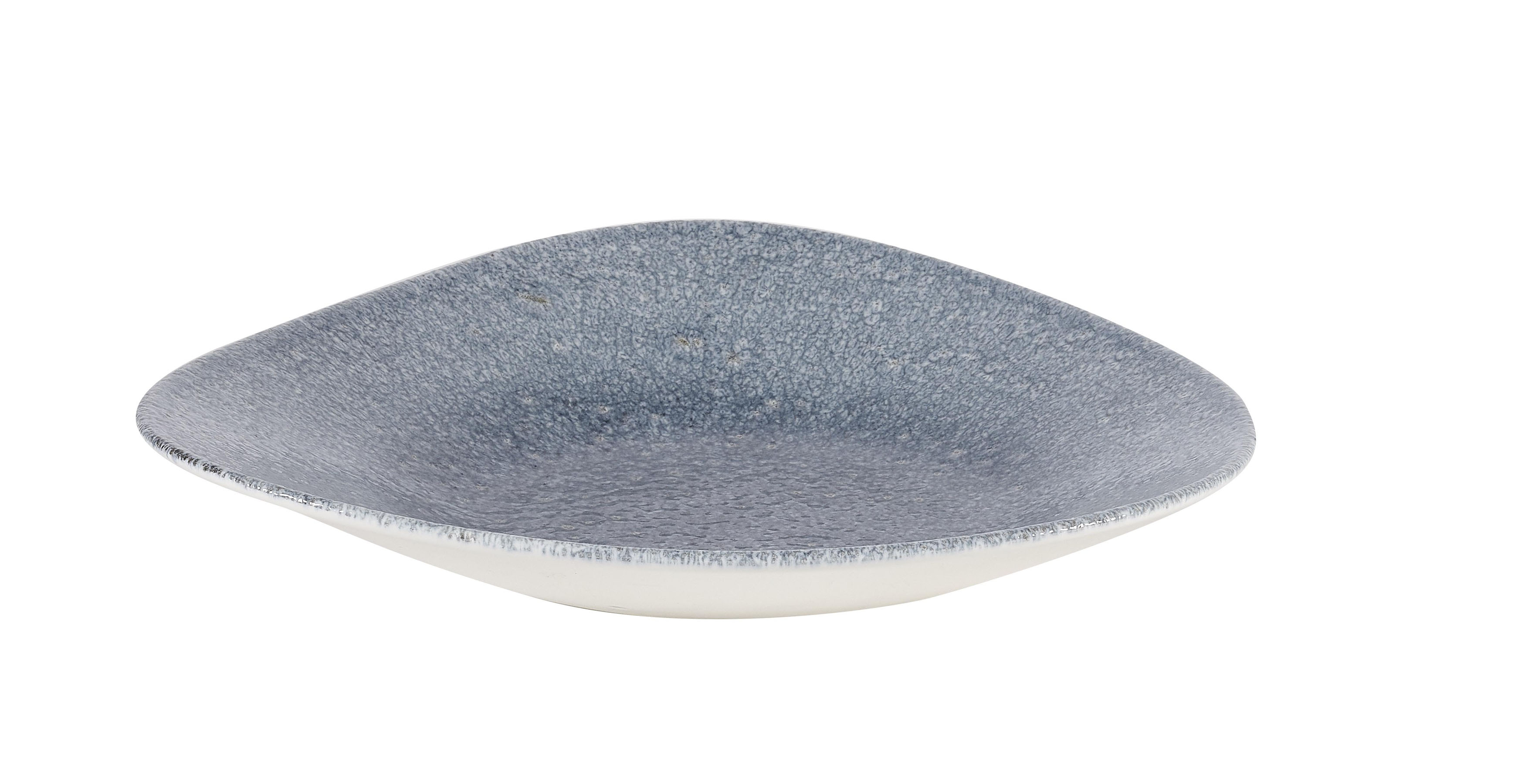 Churchill, Raku : Topaz Blue - Schale flach dreieckig, 23,8 x 15,8 cm