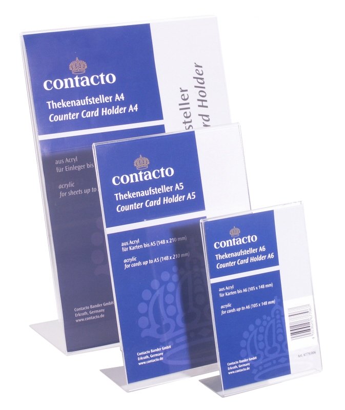 Thekenaufsteller DIN A5, Acryl, L-Form, B: 14,8 cm, H: 21 cm