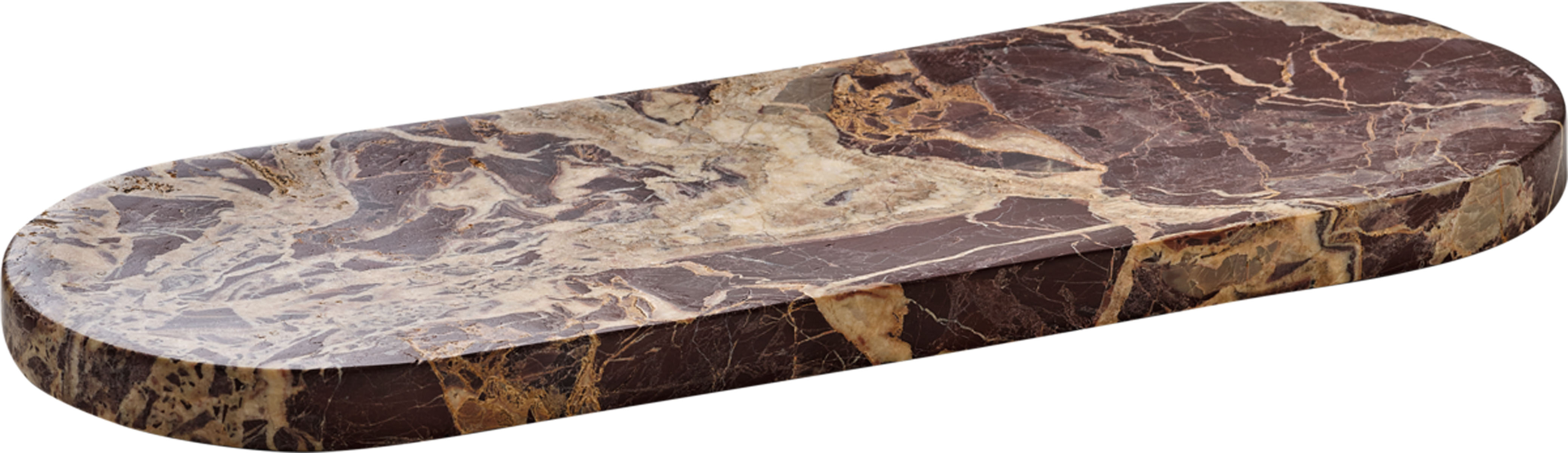 Playground, Stein - SPOTLIGHTS : Platte, Marmor, oval, rot, 32 x 12 cm