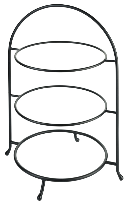 Telleretagere, 3-stufig, schwarz, Stahldraht, D: 26,5 - 31 cm, B: 36 cm, H: 48 cm