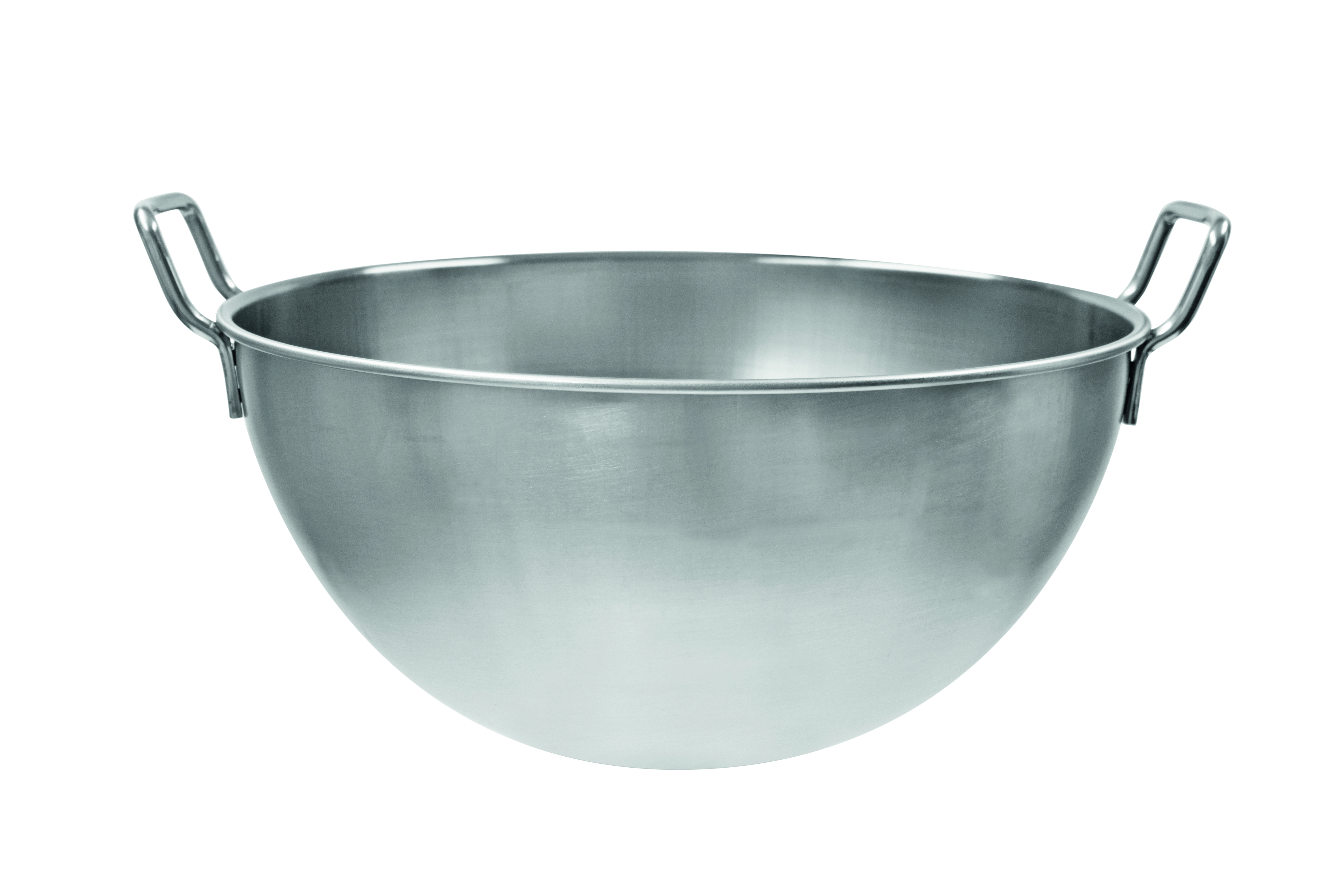 Handschlagkessel 18/10, mit 2 Griffen, D: 400 mm H: 210 mm, Volumen 18,0 ltr.