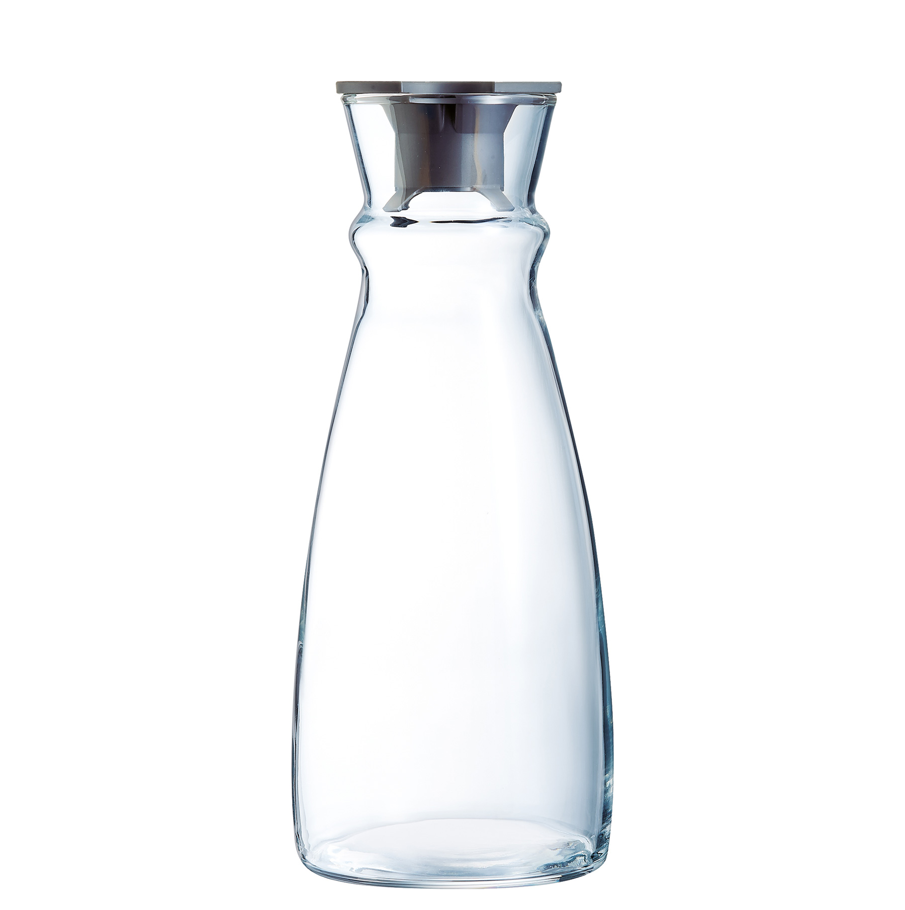 Karaffe Fluid m. schwarzem Kunststoffdeckel 110 cl, I: 1100 ml, H: 247 mm, D: 102 mm