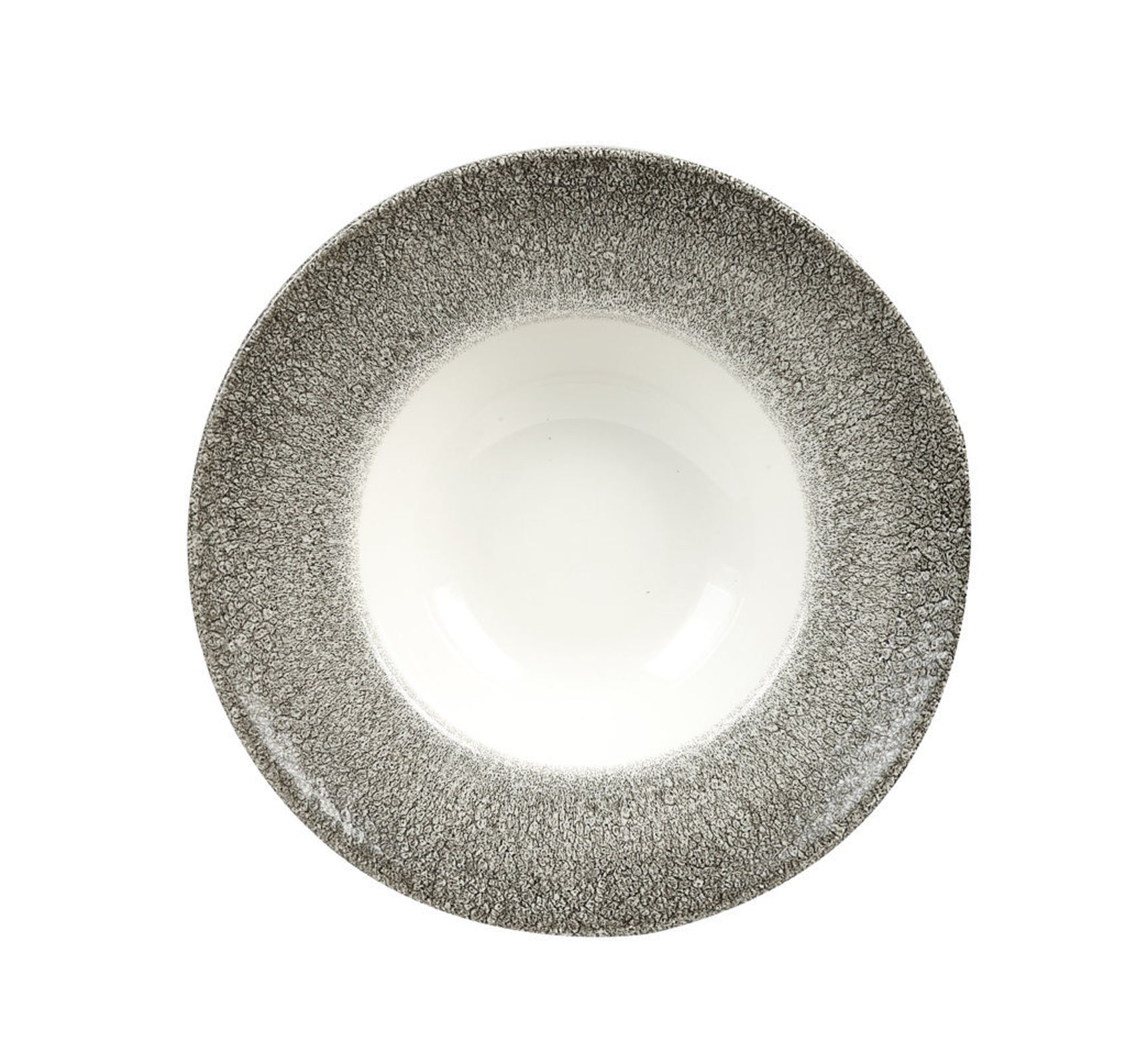 Churchill, Raku : Quartz Black - Teller tief breite Fahne, 28 cm/ 0,47 ltr.