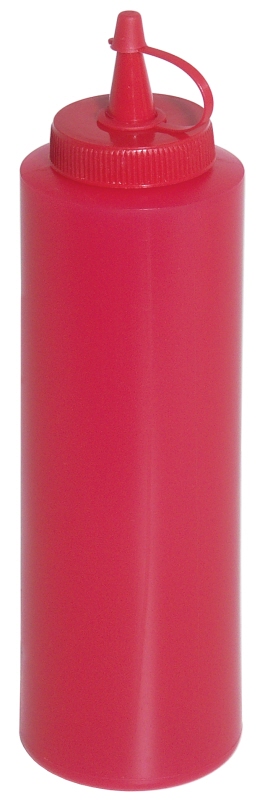 Quetschflasche rot, I: 0,35 ltr., D: 5,5 cm, H: 21 cm, PE