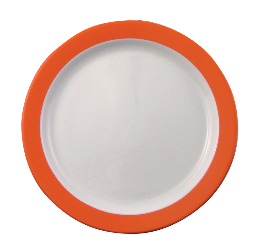 Eschenbach, Color - Speise-Teller, flach Fahne, weiss/ orange, 25,5 cm