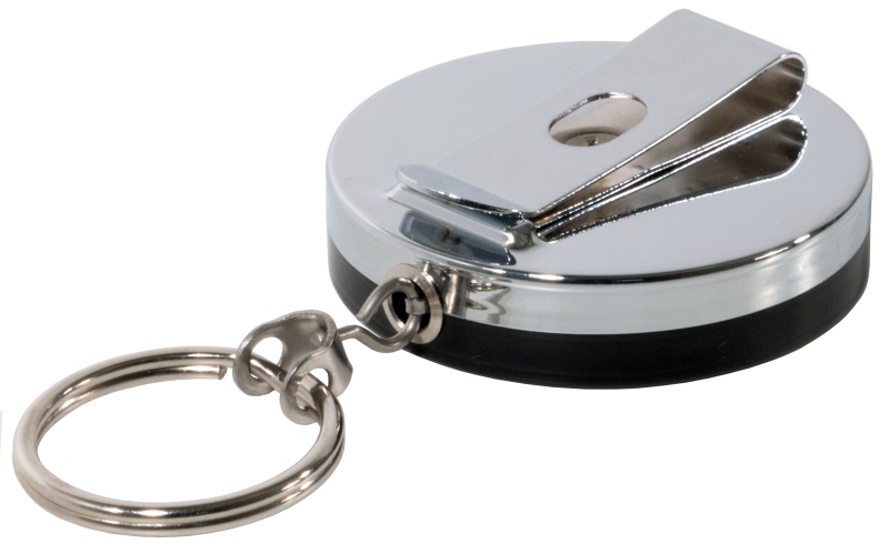 Kassenschlüsselkette, Auszugsdraht, Edelstahl, L: 60 cm, D: 4 cm