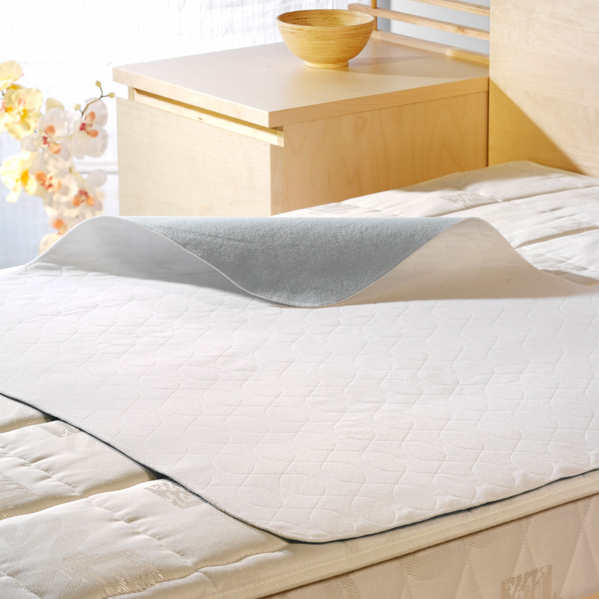 Inkontinenzunterlage rundum gekettelt, 100% Polyestervelours, ca. 430 g/ m²