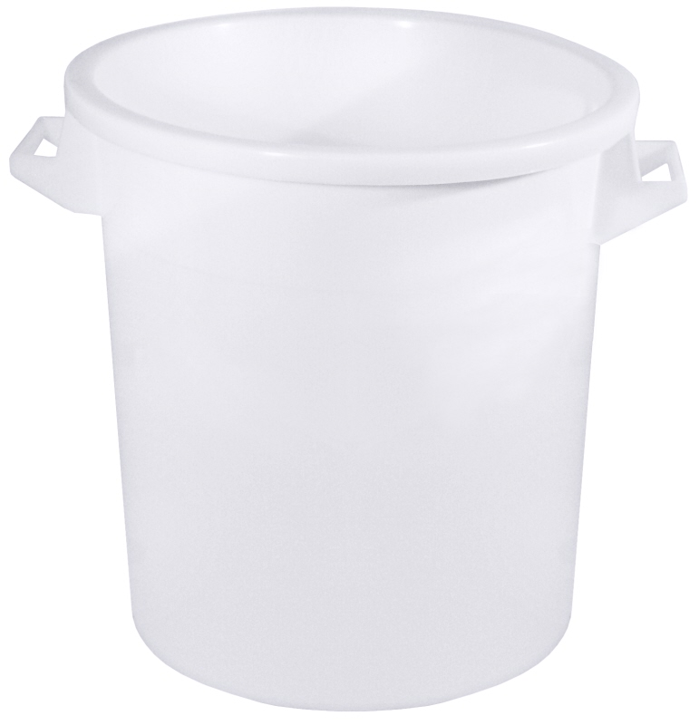 Kunststofftonne, zwei Griffe, stapelbar, HDPE, weiss, I: 35 ltr., D: 34,5 cm, H: 41 cm