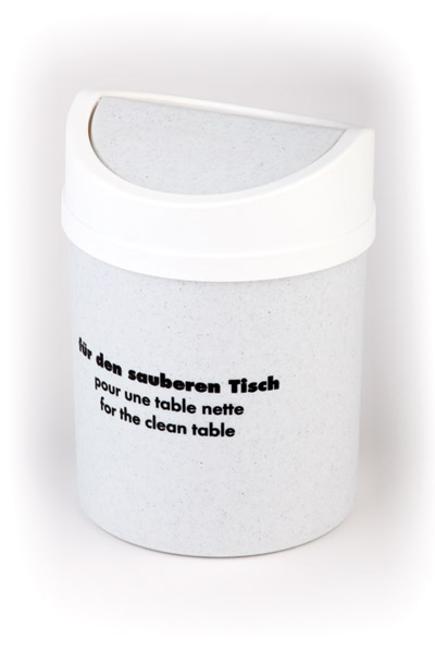 Tischeimer D: 12 cm, H: 18 cm, 1,4 ltr., SAN weiss / Granit