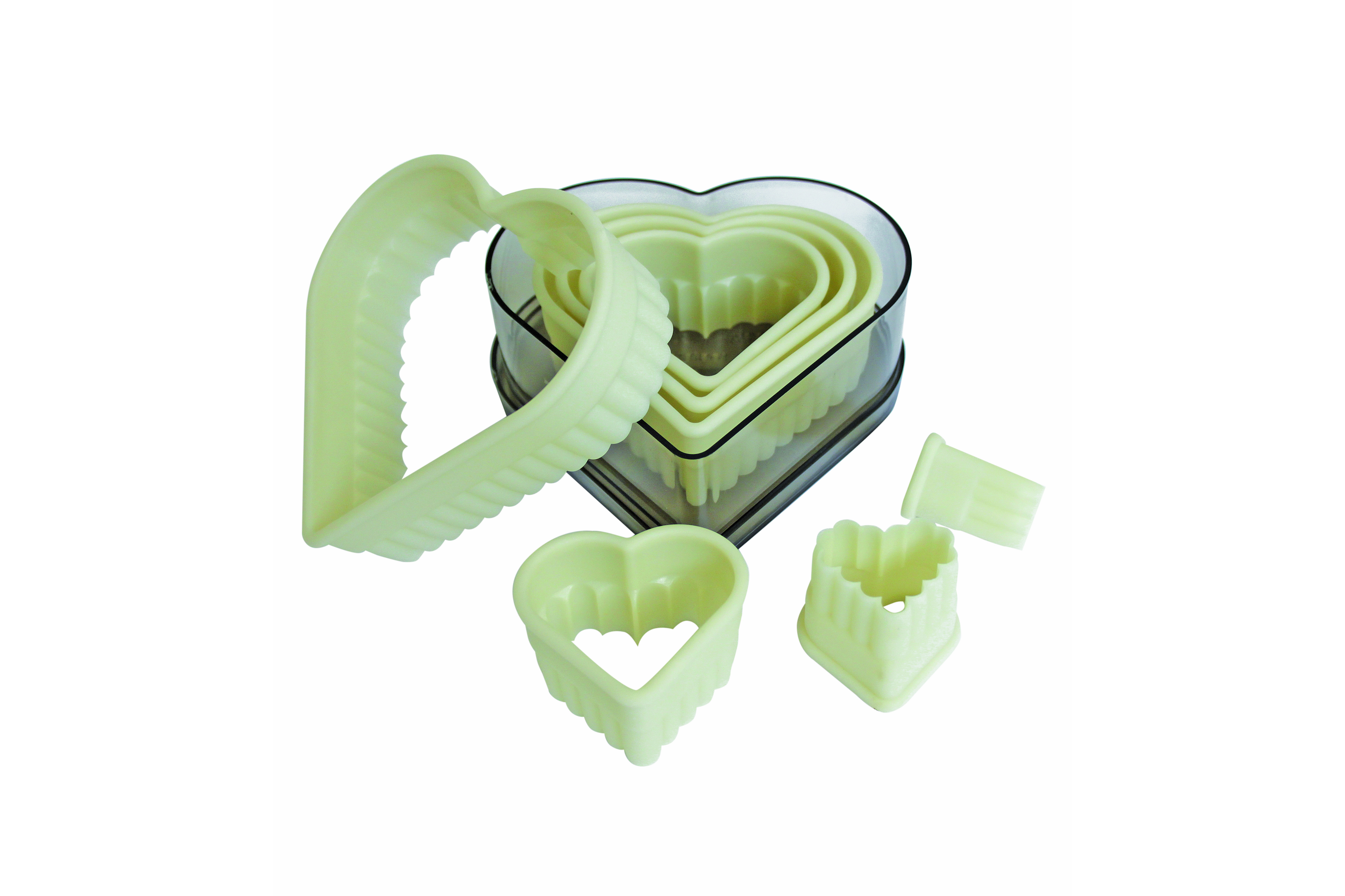 Ausstechersatz Herz, gezackt 7-teilig