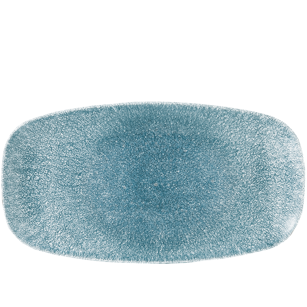 Churchill, Raku : Topaz Blue - Platte rechteckig, 35,5 x 18,9 cm