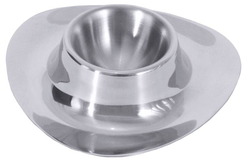 Eierbecher, dreieckig, Edelstahl, D: 8,5 cm, H: 2 cm