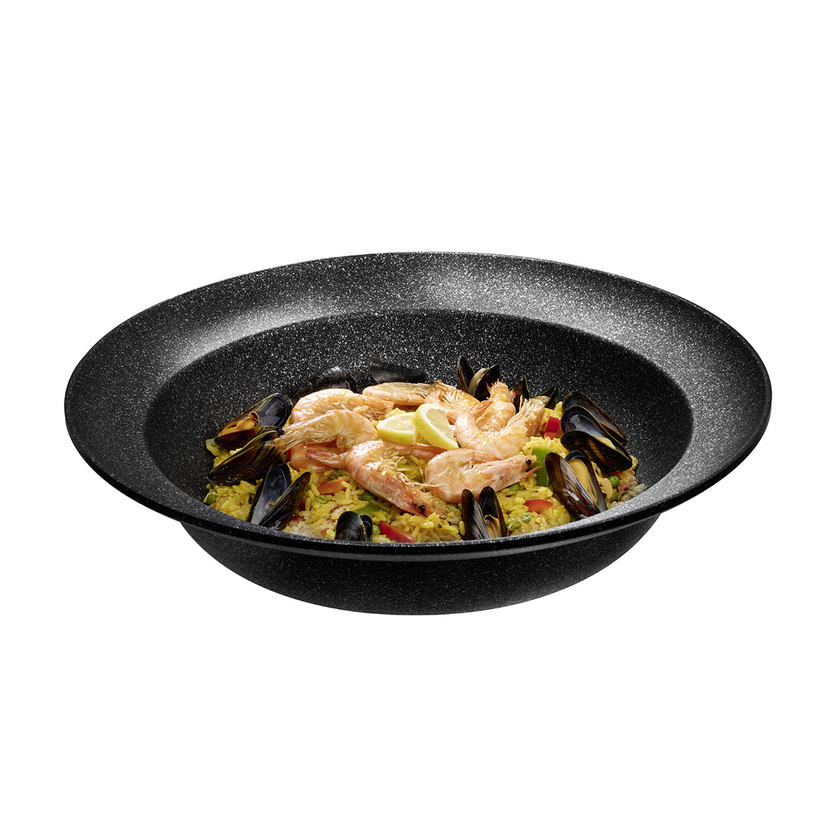 Schale FROSTFIRE, Aluminium, schwarz/ silber, antihaftbeschichtet, I: 5,6 Liter, D: 45 cm, H: 10 cm