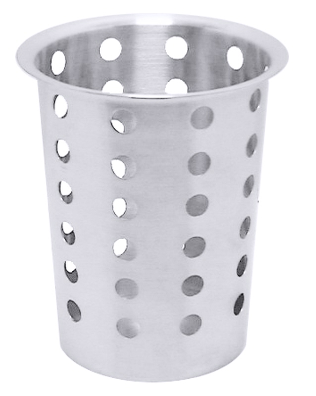 Besteckköcher, perforiert, Edelstahl, D: 11,5 cm, H: 13,5 cm