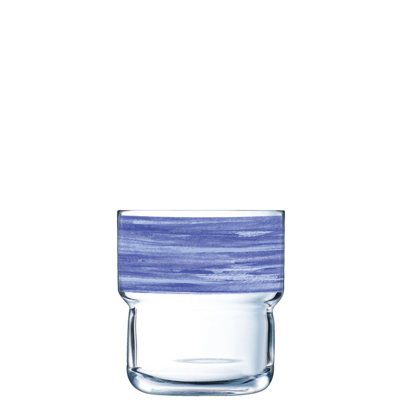 Arcoroc, Brush Blue Jean - Stapelbecher Log Nr. FB22, Inhalt: 220 ml, H: 79 mm, D: 73 mm