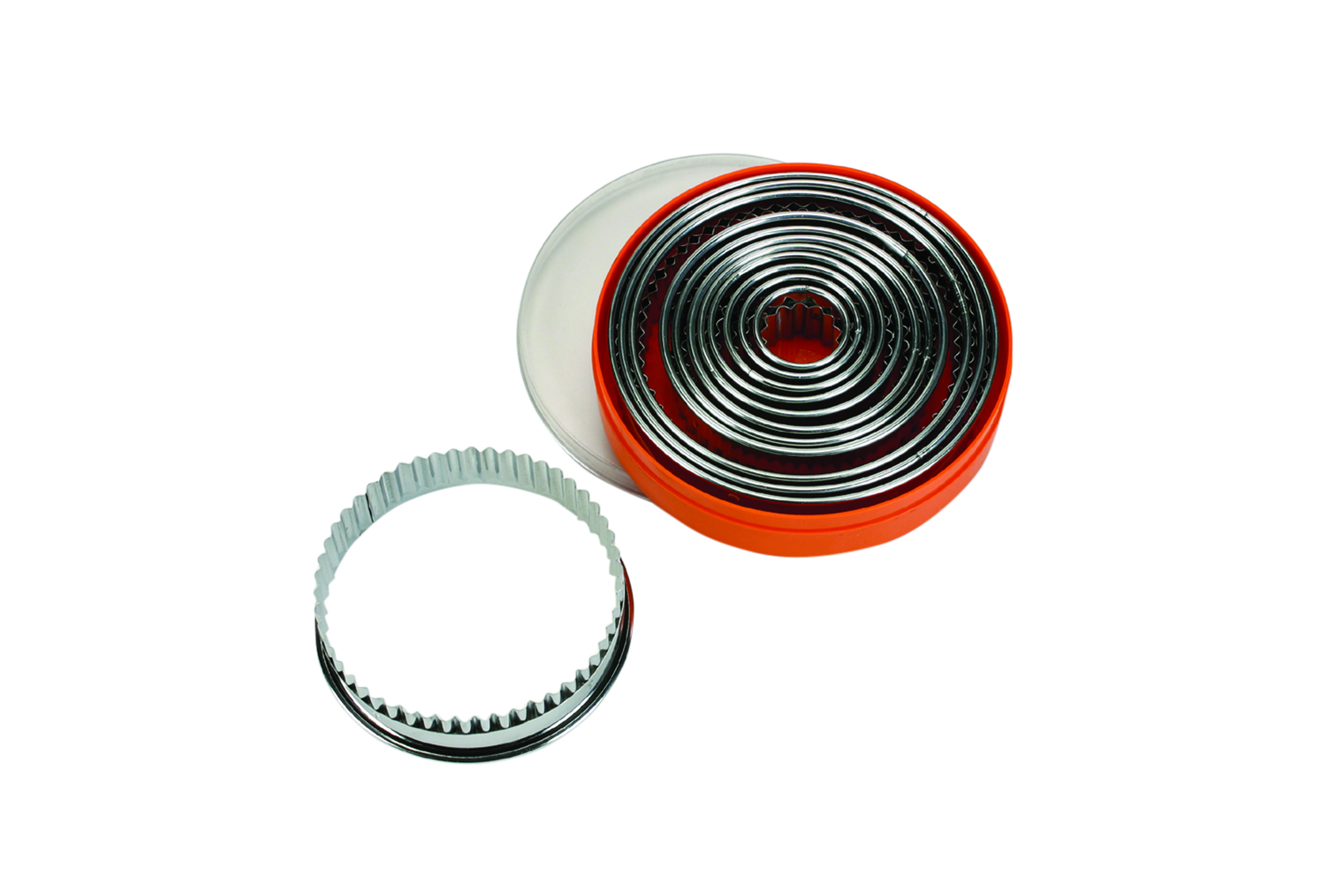 Ausstechersatz rund gezackt 12-tlg. Edelstahl, Materialstärke: 0,4 - 0,5 mm