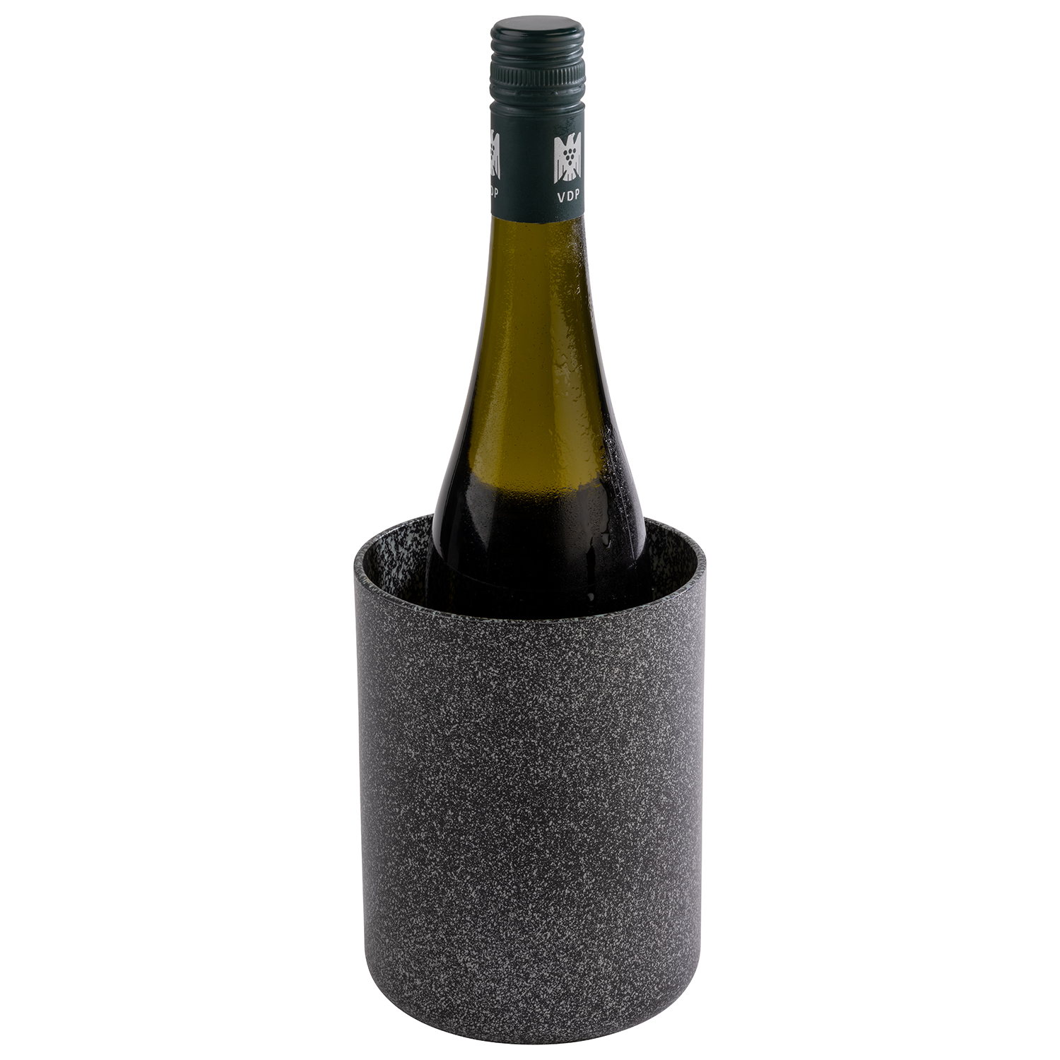 Dressingtopf / Flaschenkühler, Aluminium, antihaftbeschichtet, außen D: 11,5 cm, H: 15 cm, Farbe:  schwarz-silber