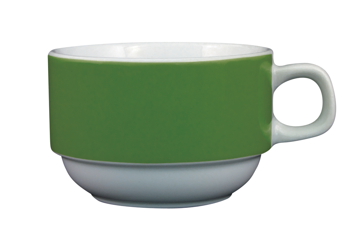 Eschenbach, Color - Kaffee-Obere stapelbar, weiss/ dunkelgrün, 0,18 ltr.