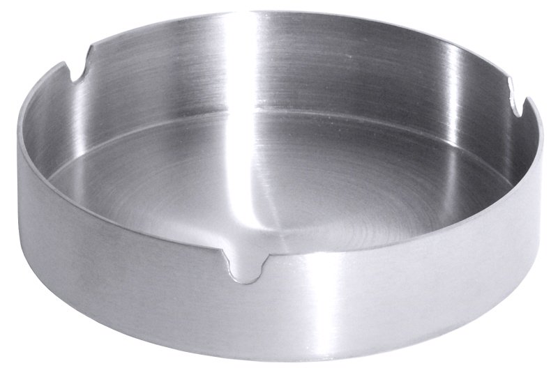 Aschenbecher, Edelstahl, stapelbar, D: 10 cm, H: 3 cm