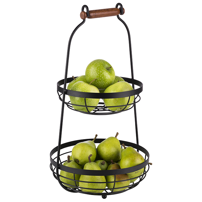 2-stufige Etagere, D: 26 cm, H: 48 cm