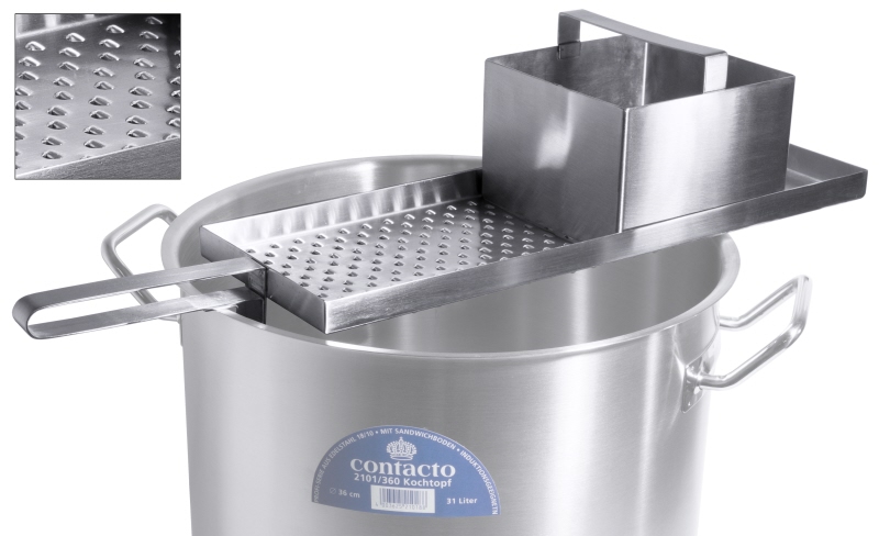 Spätzlepresse für lange Spätzle, groß, Edelstahl, I: 2 ltr., 45,5 x 15,5 cm