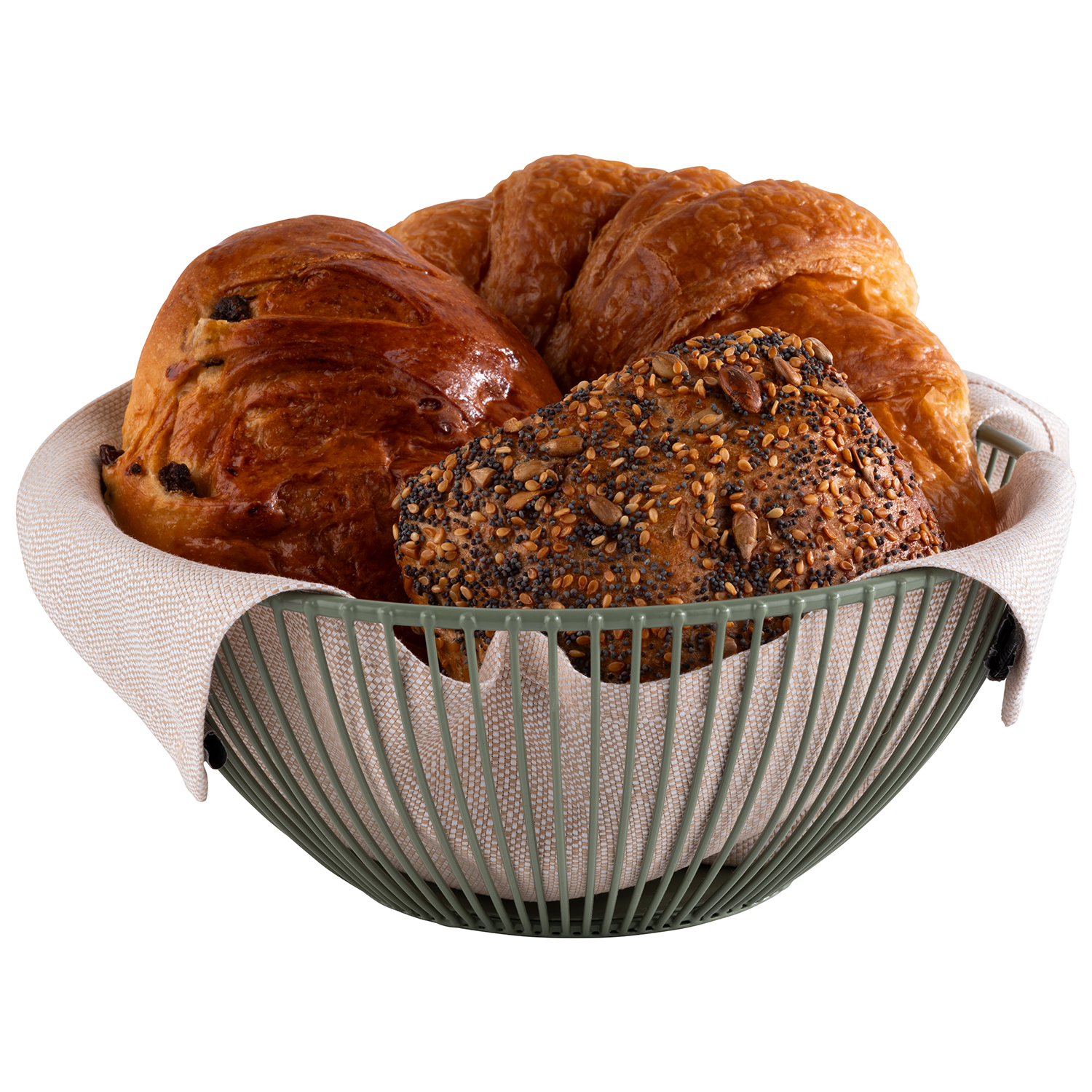 Korb SVART, Metall, D: 20 cm, H: 8 cm, Farbe: smoke green