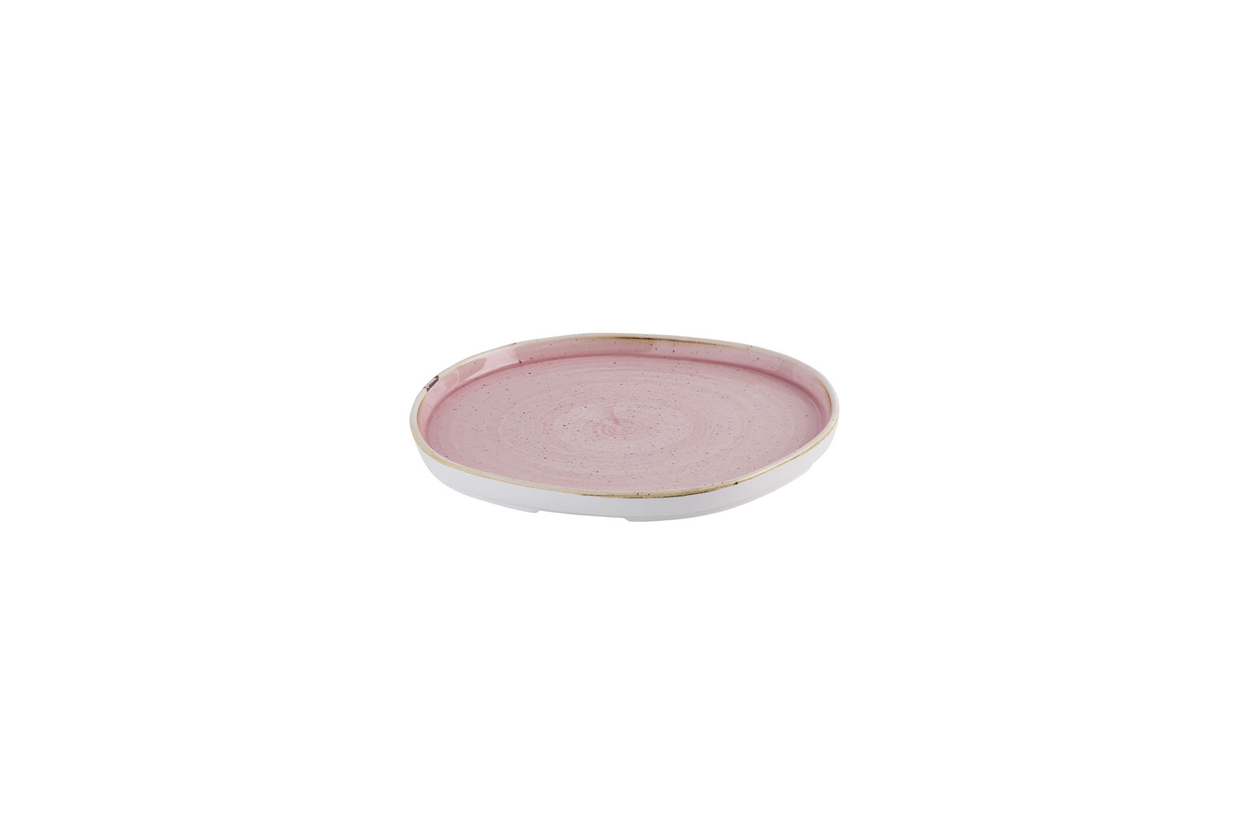 Churchill, Stonecast : Petal Pink - Teller flach organisch m. erhöhten Rand, 25,5 x 2 cm