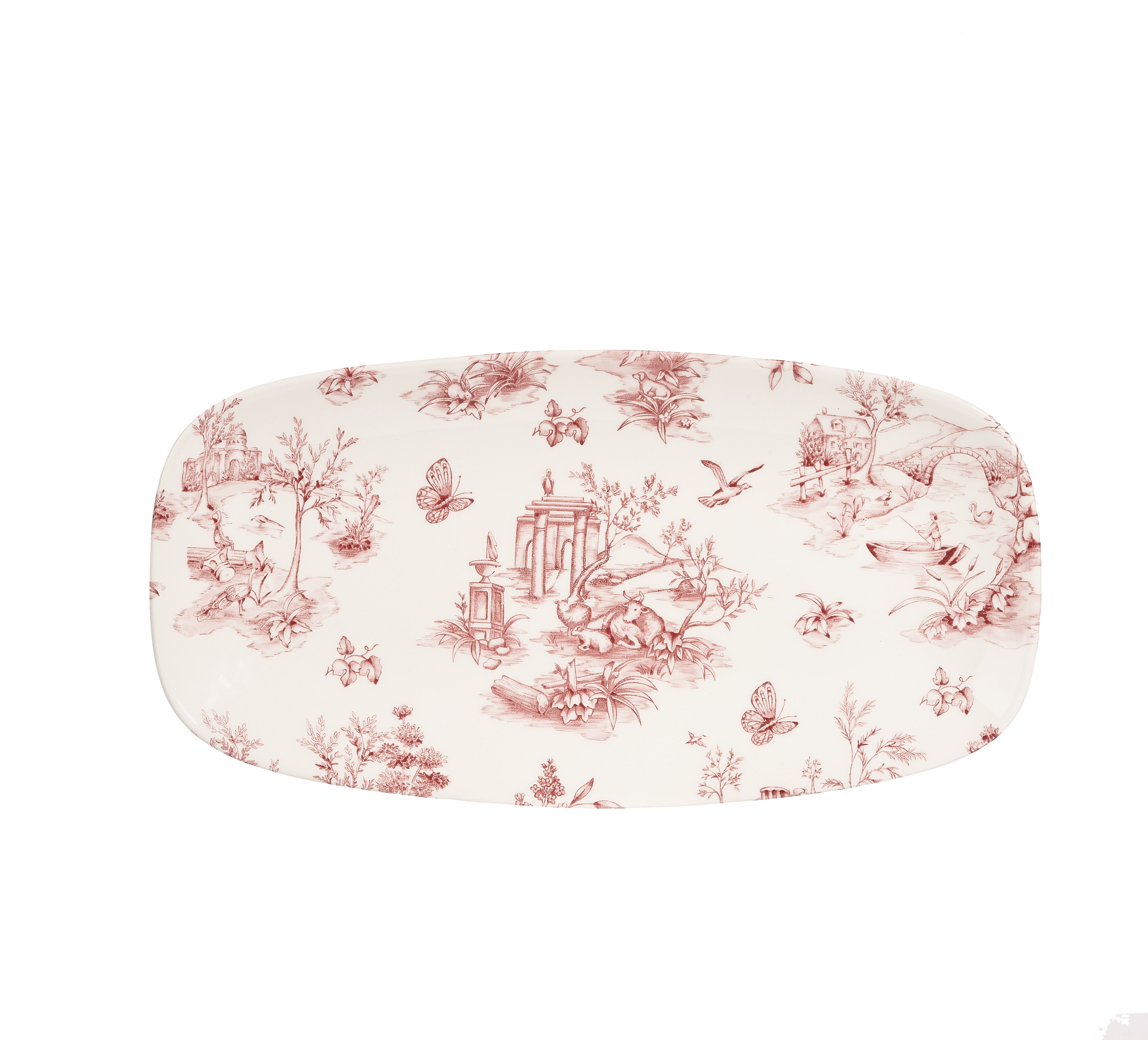 Churchill, Vintage Prints : Cranberry Toile - Platte rechteckig 29,8 x 15,3 cm