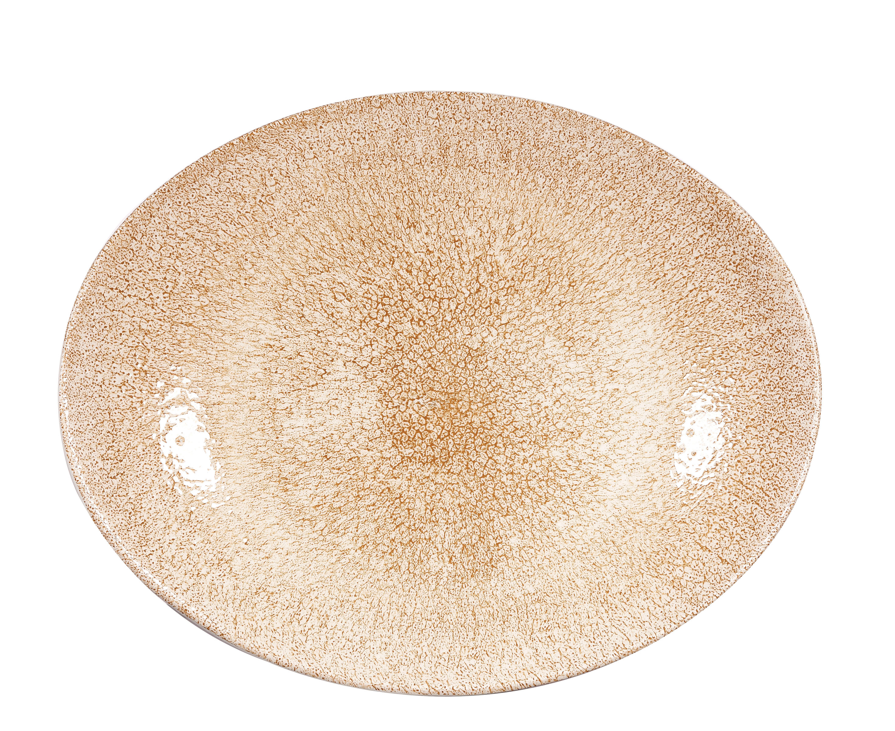 Churchill, Raku : Garnet Orange - Teller oval Coup, 31,7 x 25,5 cm