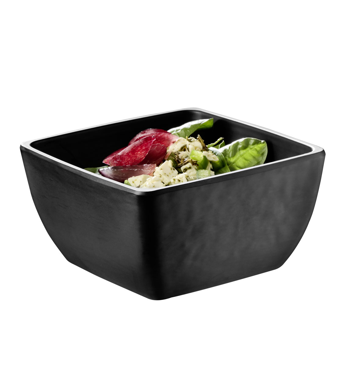 Schale SLATE, 12,5 x 12,5 cm, H: 6,5 cm, 0,4 ltr., Melamin, schwarz, Schieferlook