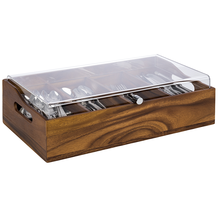 Besteckbehälter mit Deckel, 51 x 28 cm, H: 14,5 cm