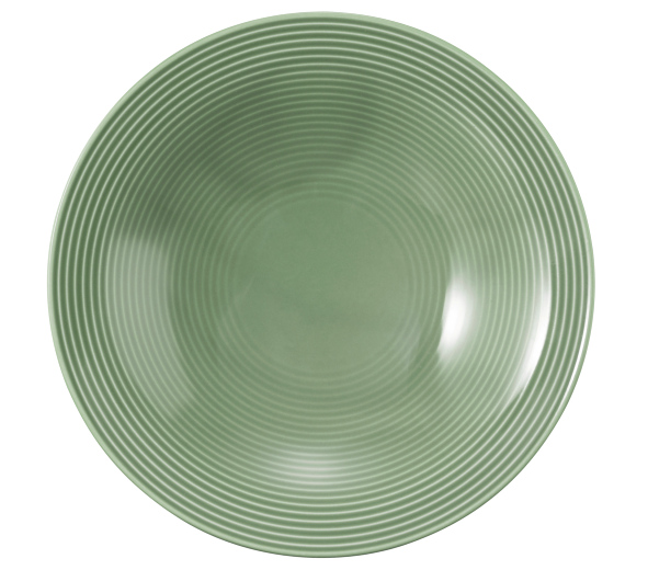 Seltmann Weiden, Beat : Salbeigrün - Suppenteller rund mit Relief, 22,5 cm/ 0,4 ltr.